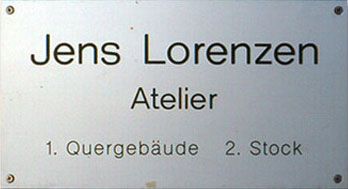 Foto: Jens Lorenzen, Atelier-Schild